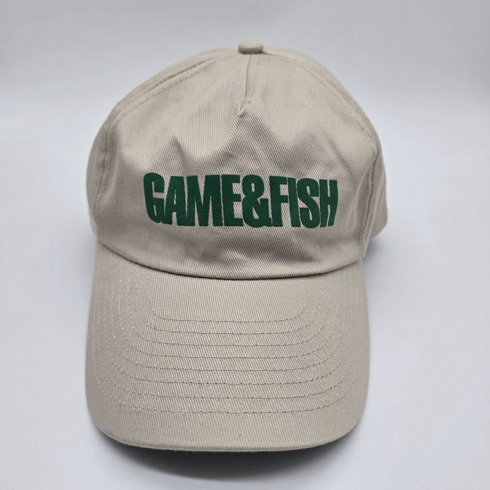 Game Fish Fishing Dad Hat Khaki Adjustable Strapback Cap
